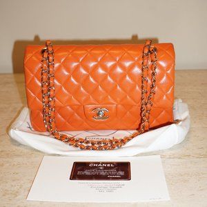 Chanel Orange Medium Classic Flap